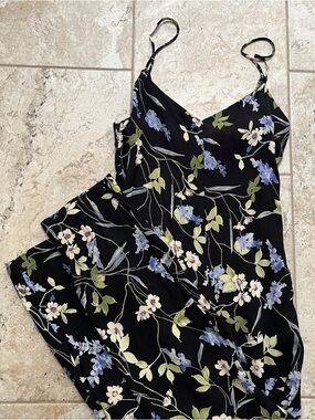 Reformation Black Floral Jumpsuit - Women's S - Spaghetti Strap Summer One Piece